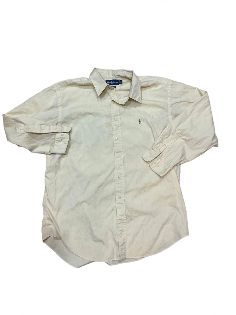 Ralph Lauren Men's Long-Sleeve Button-Down Shirt in Off-White